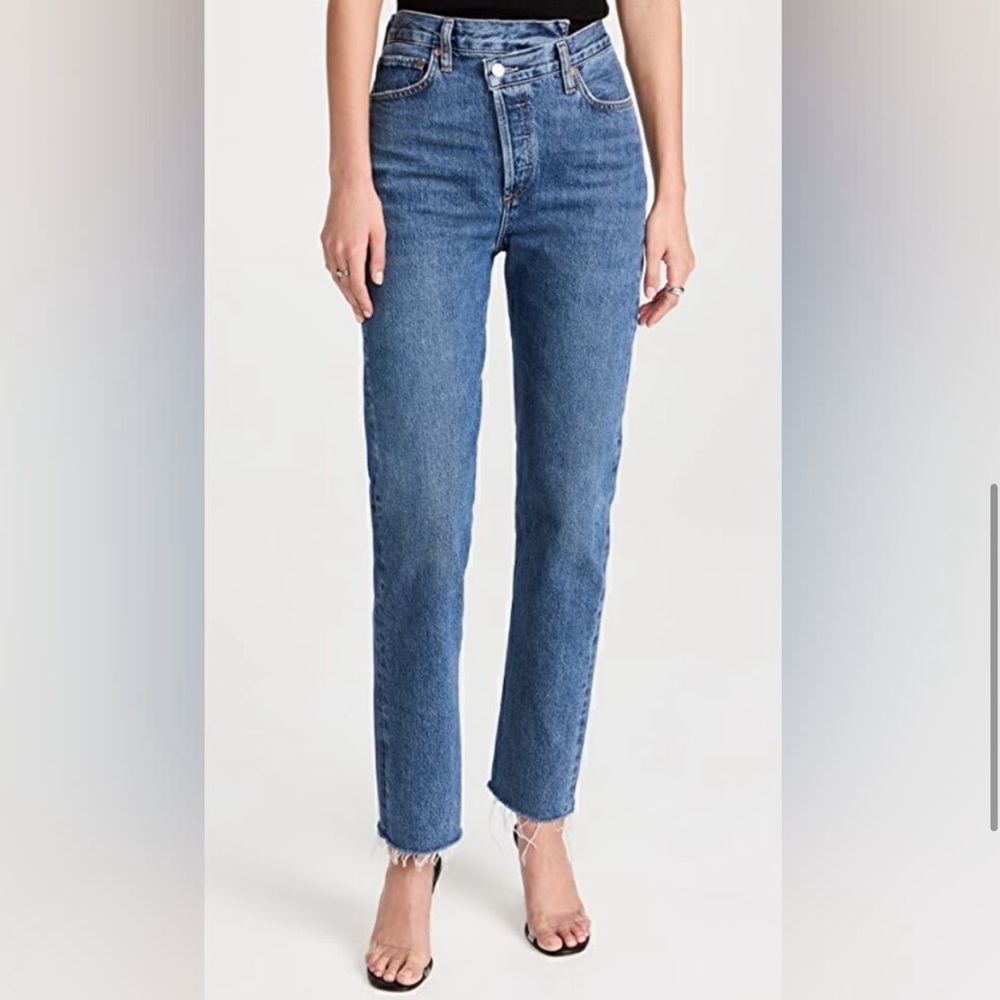 Agolde Jeans Criss Cross High Rise Dark Wash